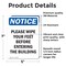 Signmission Please Wipe Your Feet Before Entering, 5 in W x Rectangle, Vinyl Decal OS-2PACK-NS-D-57-V-17659 - alternate 4